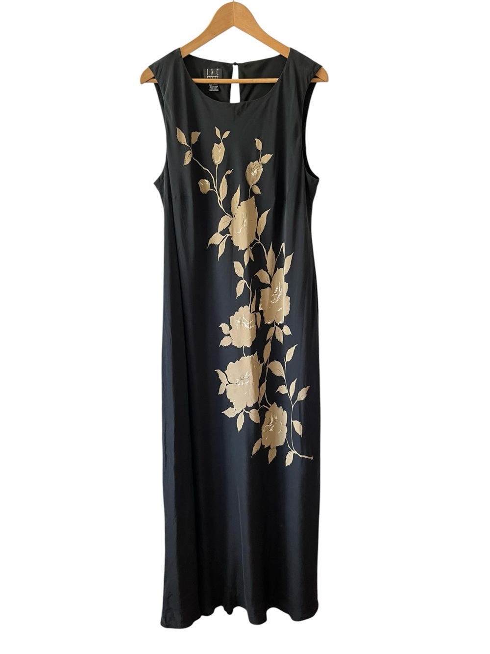 Vintage 90’s INC Silk Dark Floral Dress